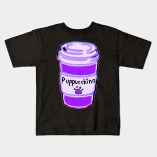 Puppuccino Pup Cup Purple Kids T-Shirt